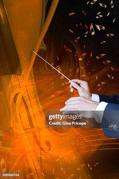 music conductor hands and baton - poster wand stock pictures, royalty-free photos & images