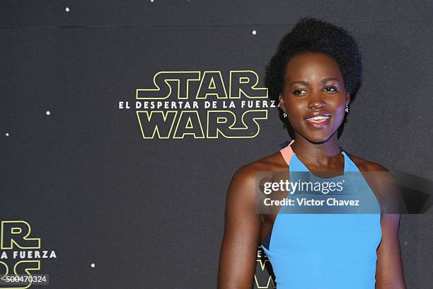 Actress Lupita Nyong'o attends the "Star Wars: The Force Awakens" Mexico City photo call at St Regis Hotel on December 8, 2015 in Mexico City, Mexico.