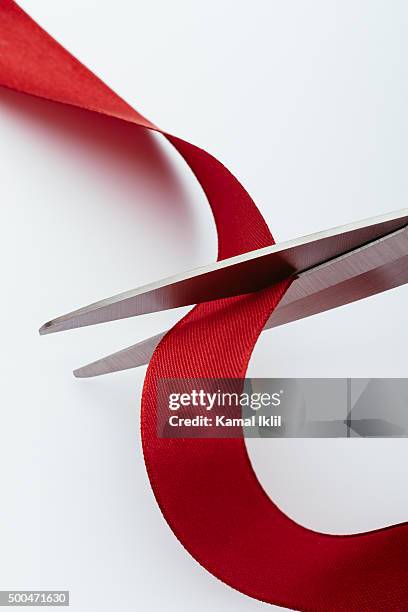 cutting a red ribbon - store opening stock pictures, royalty-free photos & images