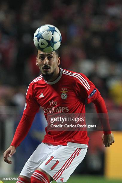 Benfica's forward Kostas Mitroglou during the match between SL Benfica and Club Atletico de Madrid for the UEFA Champions League at Estadio da Luz on...