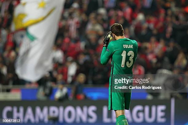 Atletico Madrid's goalkeeper Jan Oblak during the match between SL Benfica and Club Atletico de Madrid for the UEFA Champions League at Estadio da...