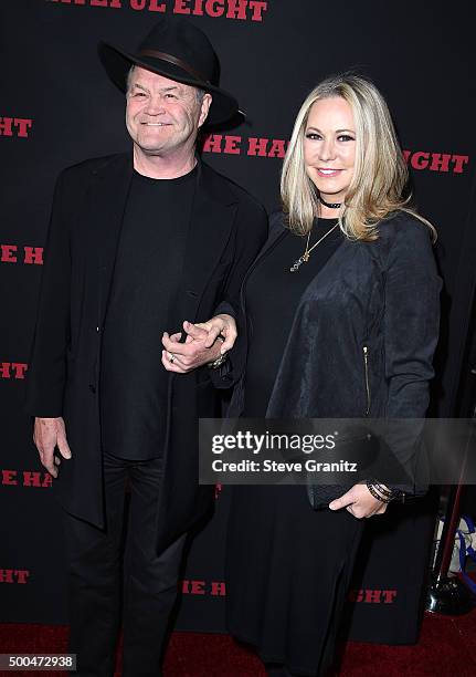 Micky Dolenz and Donna Quinter arrives at the Premiere Of The Weinstein Company's "The Hateful Eight" at ArcLight Cinemas Cinerama Dome on December...