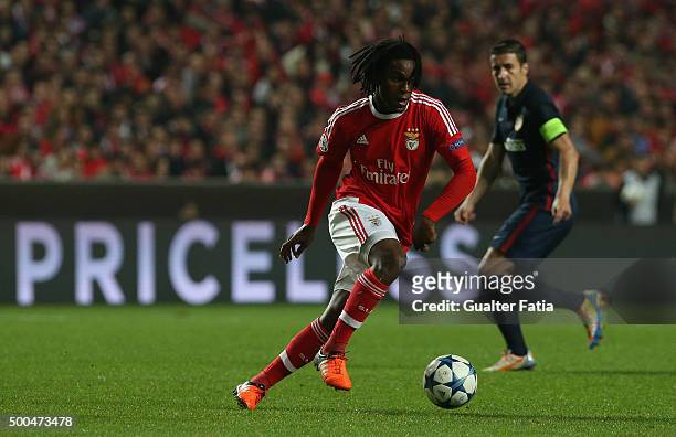 Benfica's midfielder Renato Sanches in action during the UEFA Champions League match between SL Benfica and Club Atletico de Madrid at Estadio da...
