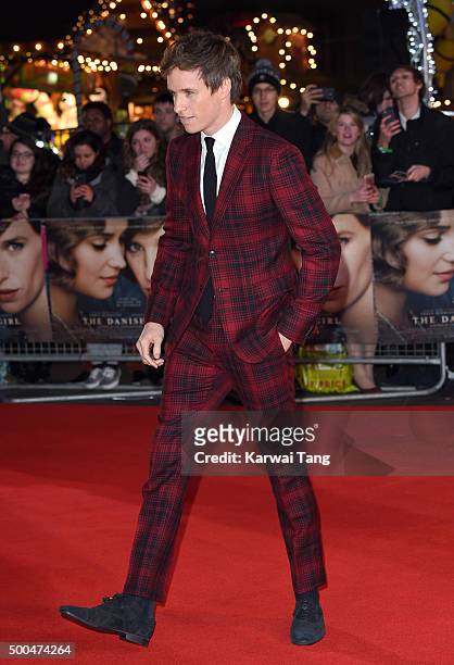 Eddie Redmayne attends the UK Film Premiere of "The Danish Girl" on December 8, 2015 in London, United Kingdom.