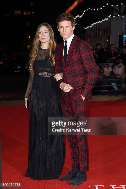 Eddie Redmayne and Hannah Bagshawe attend the UK Film Premiere of "The Danish Girl" on December 8, 2015 in London, United Kingdom.