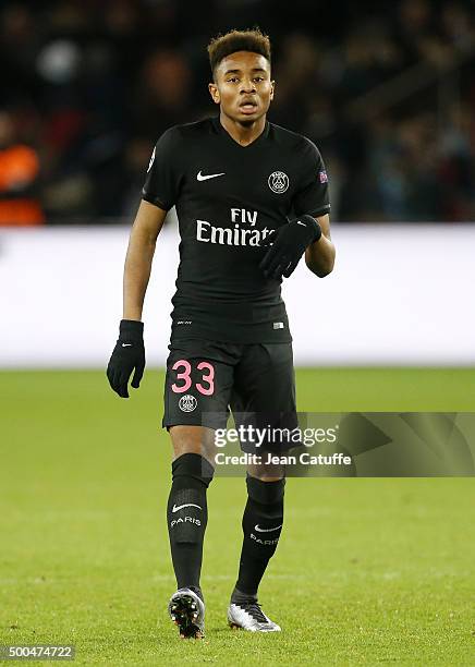 Christopher Nkunku of PSG in action during the UEFA Champions League match between Paris Saint-Germain and FC Shakhtar Donetsk at Parc des Princes...