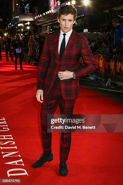 Eddie Redmayne attends the UK Premiere of "The Danish Girl" at Odeon Leicester Square on December 8, 2015 in London, United Kingdom.