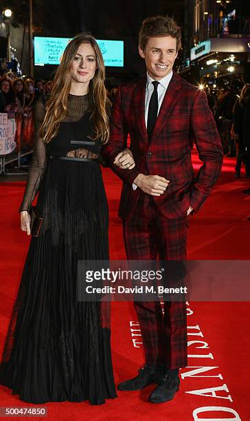 Eddie Redmayne and wife Hannah Bagshawe attend the UK Premiere of "The Danish Girl" at Odeon Leicester Square on December 8, 2015 in London, United...
