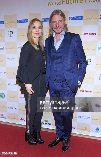 Regina Halmich and Frank Otto attend the Charity Dinner for children rights at Hamburg townhall on December 8, 2015 in Hamburg, Germany.