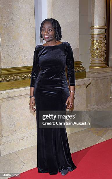 Auma Obama attends the Charity Dinner for children rights at Hamburg townhall on December 8, 2015 in Hamburg, Germany.