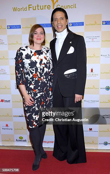 Katharina Fegebank and Jorge Gonzalez attend the Charity Dinner for children rights at Hamburg townhall on December 8, 2015 in Hamburg, Germany.