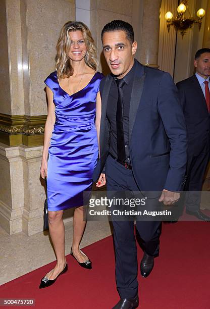 Janina Otto and Ismail Oezen attend the Charity Dinner for children rights at Hamburg townhall on December 8, 2015 in Hamburg, Germany.