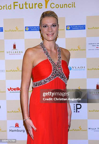 Maria Hoefl-Riesch attends the Charity Dinner for children rights at Hamburg townhall on December 8, 2015 in Hamburg, Germany.