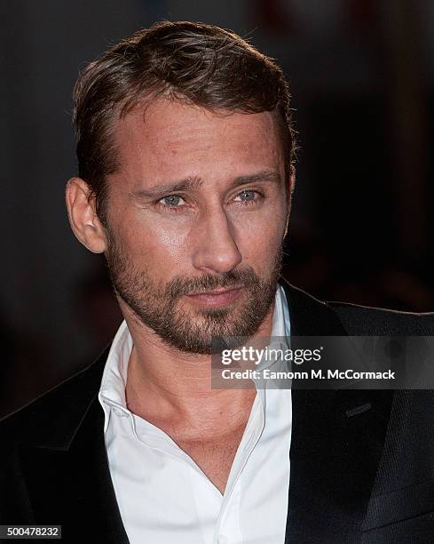 Matthias Schoenaerts attends the UK Film Premiere of "The Danish Girl" on December 8, 2015 in London, United Kingdom.