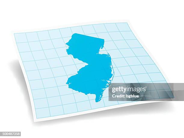 new jersey map isolated on white background - newark stock illustrations