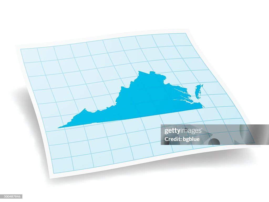 Blue Virginia Map Virginia Map Isolated On White Background High-Res Vector Graphic ...