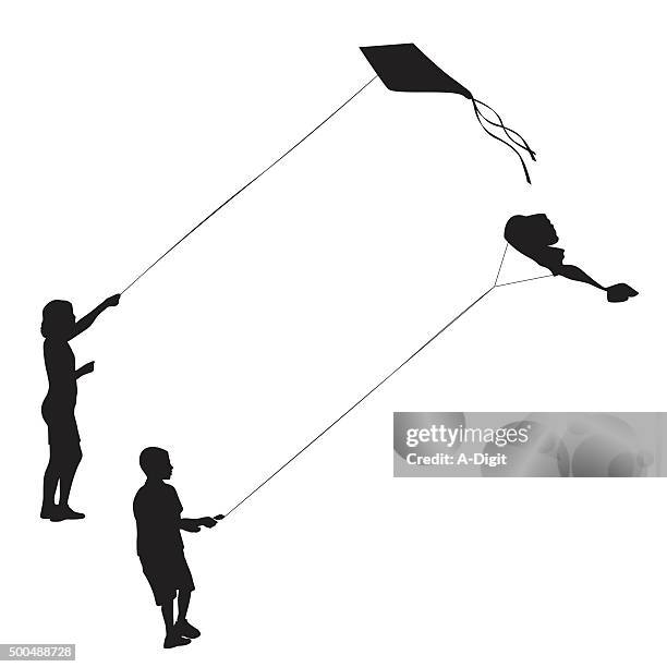 flying kite - kite stock illustrations
