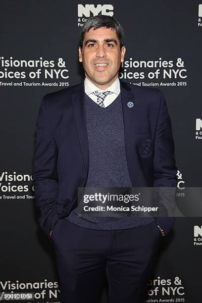 Former soccer player Claudio Reyna attends the Visionaries & Voices of NYC: NYC & Company Foundation travel and tourism awards on December 8, 2015 in...