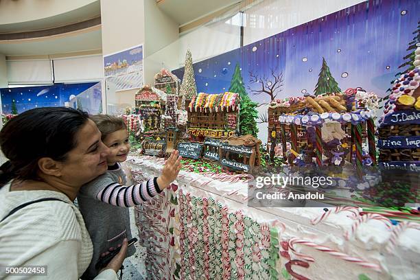 Gingerbread Lane Village created by Chef Jon Lovitch is being displayed at the New York Hall of Science in the New York, NY, USA on December 08,...