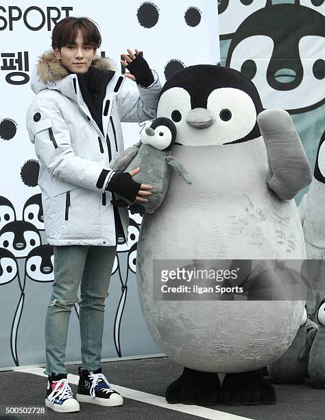 Key of Shinee attends the Kolon Sports 'Antartika Penguin Campaign' event at Common Ground on November 24, 2015 in Seoul, South Korea.
