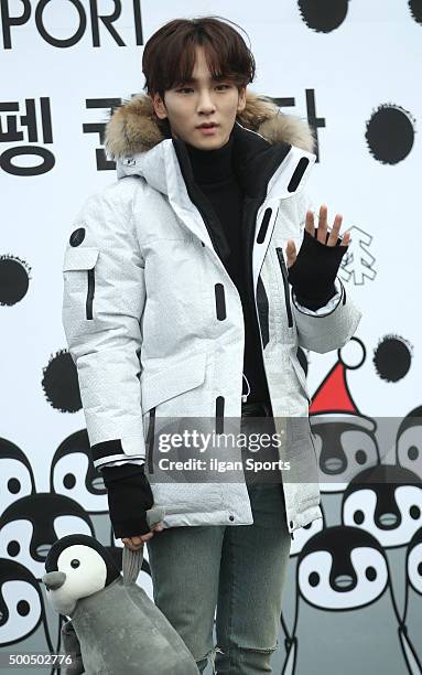 Key of Shinee attends the Kolon Sports 'Antartika Penguin Campaign' event at Common Ground on November 24, 2015 in Seoul, South Korea.