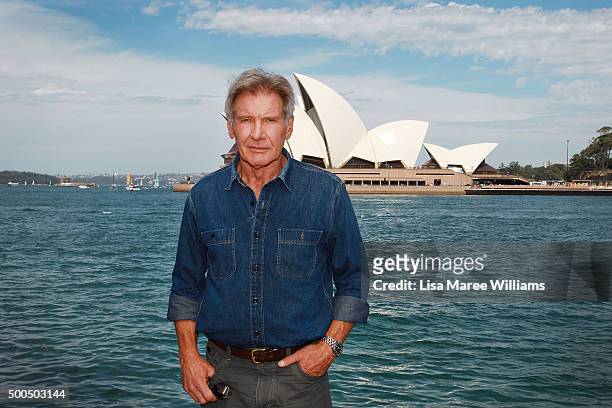 Harrison Ford poses for a portrait at the Park Hyatt on December 9, 2015 in Sydney, Australia.