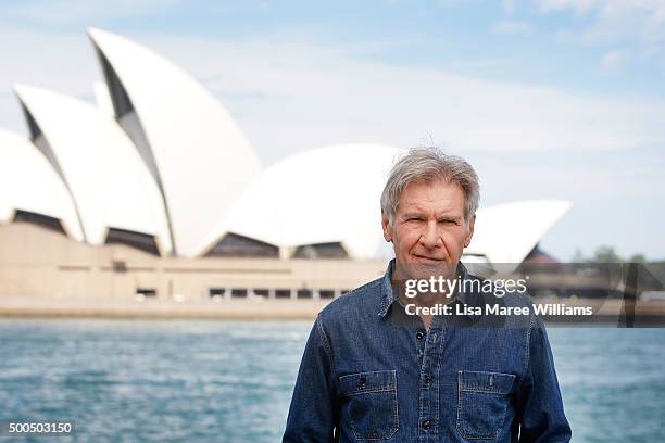 Harrison Ford poses for a portrait at the Park Hyatt on December 9, 2015 in Sydney, Australia.