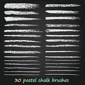 Set of vector grunge brushes created with chalk and charcoal.