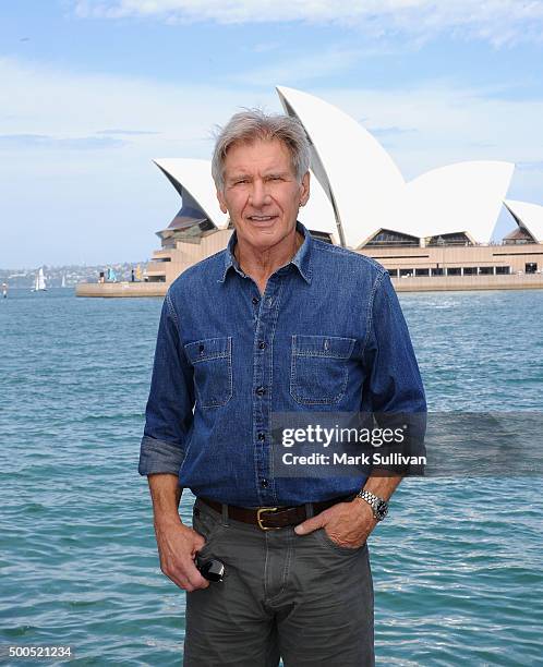 Harrison Ford poses for a portrait at the Park Hyatt on December 9, 2015 in Sydney, Australia.