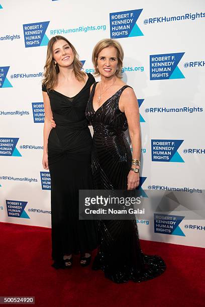 Michaela Kennedy Cuomo and Kerry Kennedy attend the Robert F. Kennedy human rights 2015 Ripple of Hope awards at New York Hilton Midtown on December...