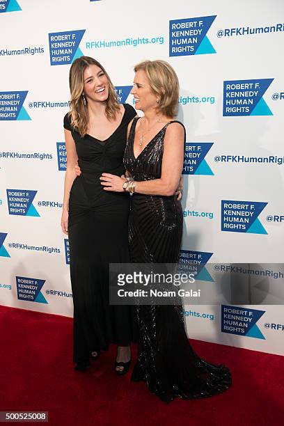Michaela Kennedy Cuomo and Kerry Kennedy attend the Robert F. Kennedy human rights 2015 Ripple of Hope awards at New York Hilton Midtown on December...