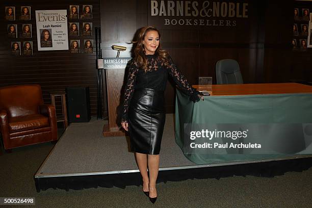 Actress Leah Remini signs copies of her new book "Troublemaker: Surviving Hollywood and Scientology" at Barnes & Noble at The Grove on December 8,...