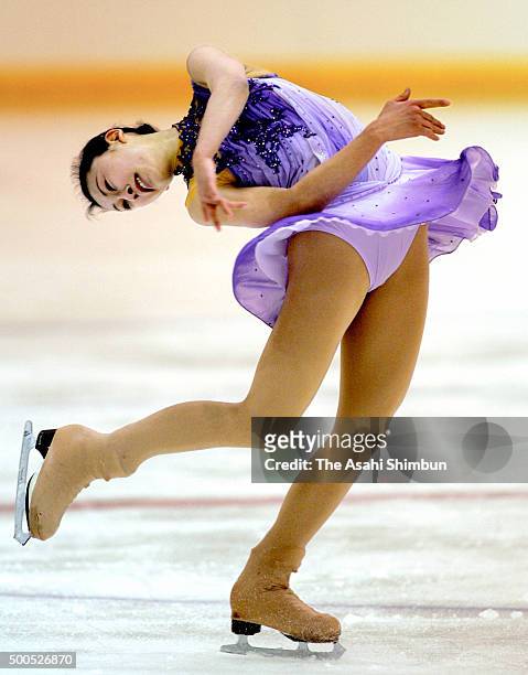 Mai Asada competes in the Figure Skating Girls event of the Winter National Sports Festival on February 1, 2006 in Tomakomai, Hokkaido, Japan.
