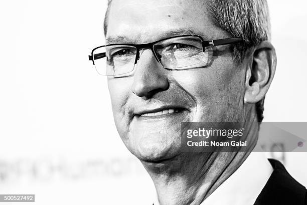 Apple CEO Tim Cook attends the Robert F. Kennedy human rights 2015 Ripple of Hope awards at New York Hilton Midtown on December 8, 2015 in New York...