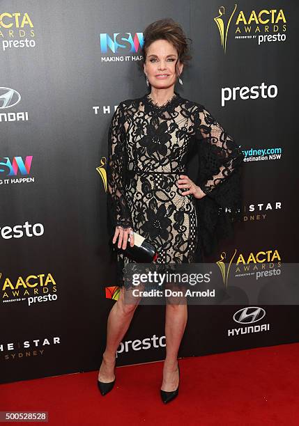 Sigrid Thornton poses on the red carpet for the 5th AACTA Awards at The Star on December 9, 2015 in Sydney, Australia.