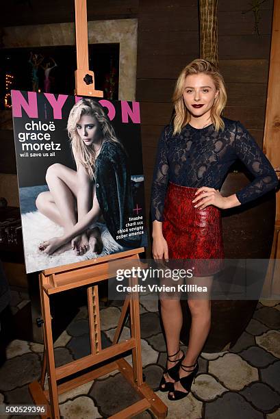 Actress Chloe Grace Moretz attends NYLON Celebrates Chloe Grace Moretz's December/January Cover at Toca Madera on December 8, 2015 in Los Angeles,...
