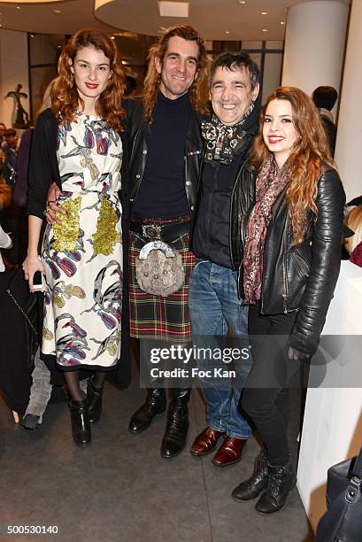 Julia Alethea Etedi, Jarl Ale de Basseville, Luigi di Donna and Linda Lee attend 'Le Bistrot Les Quat Zarts' : Opening Party at La Pinacotheque on...