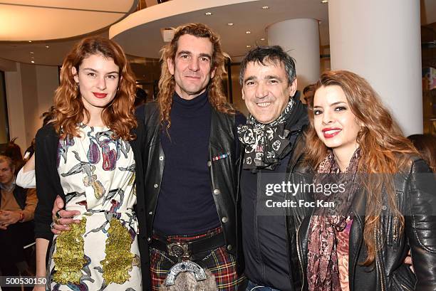 Julia Alethea Etedi, Jarl Ale de Basseville, Luigi di Donna and Linda Lee attend 'Le Bistrot Les Quat Zarts' : Opening Party at La Pinacotheque on...