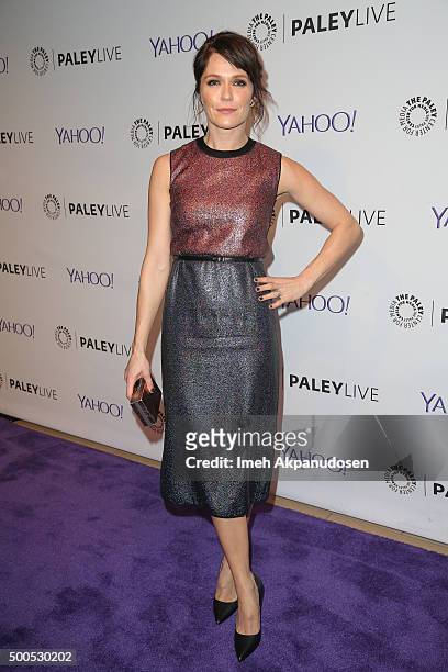 Actress Katie Aselton attends PaleyLive's 'The League: A Fond Farewell' at The Paley Center for Media on December 8, 2015 in Beverly Hills,...
