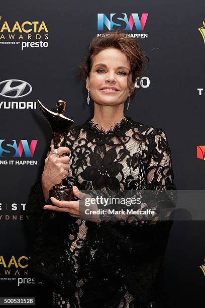 Sigrid Thornton wins AACTA Award for Best Guest or Supporting Actress in a Television Drama during the 5th AACTA Awards Presented by Presto at The...