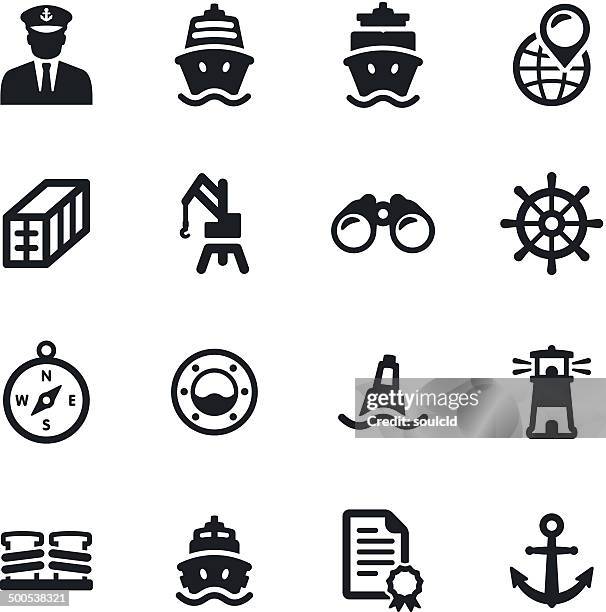 bildbanksillustrationer, clip art samt tecknat material och ikoner med shipping port icons - båtar och fartyg