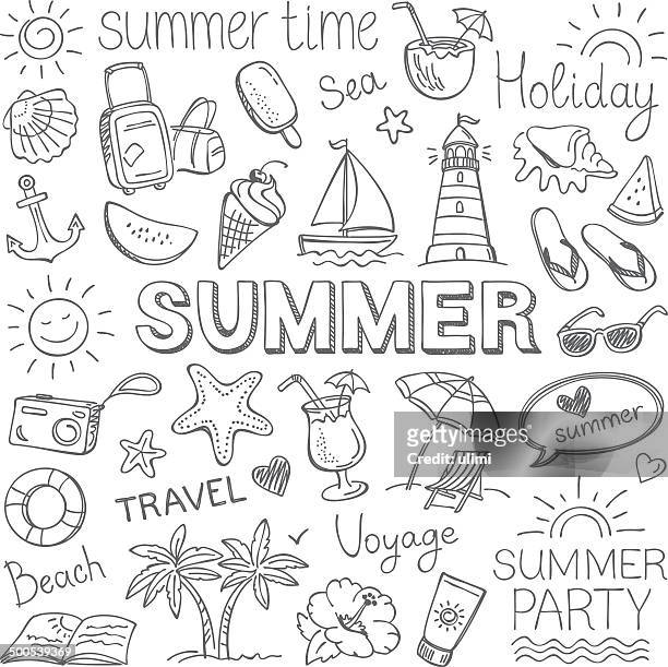 summer - illustration technique stock illustrations