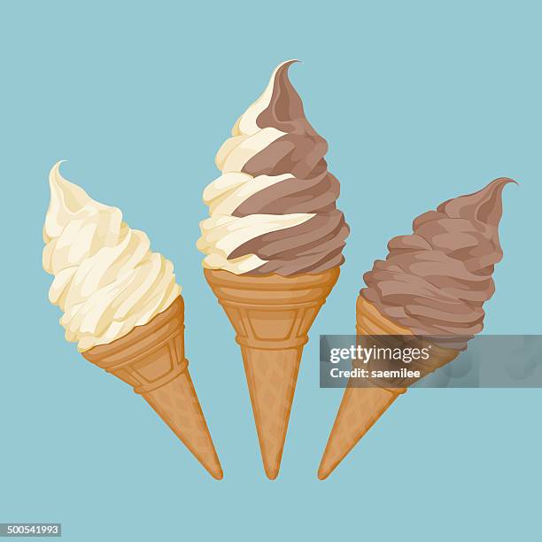 weiche ice cream cone - softeis stock-grafiken, -clipart, -cartoons und -symbole