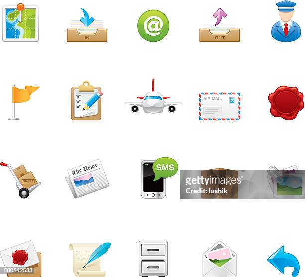 hico icons — mail and post - out tray stock illustrations