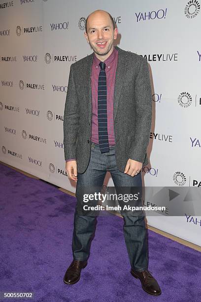 Actor Paul Scheer attends PaleyLive's 'The League: A Fond Farewell' at The Paley Center for Media on December 8, 2015 in Beverly Hills, California.