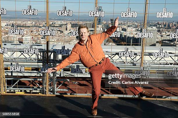 French High-wire artist Philippe Petit attends the "El desafio" photocall on December 9, 2015 in Madrid, Spain.