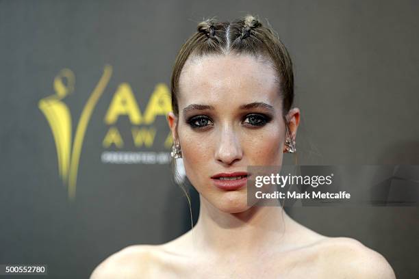 Sophie Lowe arrives ahead of the 5th AACTA Awards Presented by Presto at The Star on December 9, 2015 in Sydney, Australia.