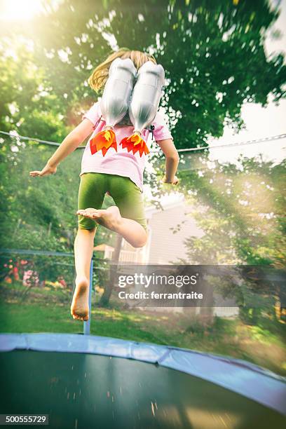 rocket girl taking off - superman reveal stock pictures, royalty-free photos & images