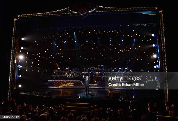Singer Tony Bennett performs during "Sinatra 100: An All-Star GRAMMY Concert" celebrating the late Frank Sinatra's 100th birthday at the Encore...
