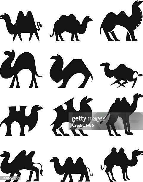 camel icons - desert safari stock illustrations